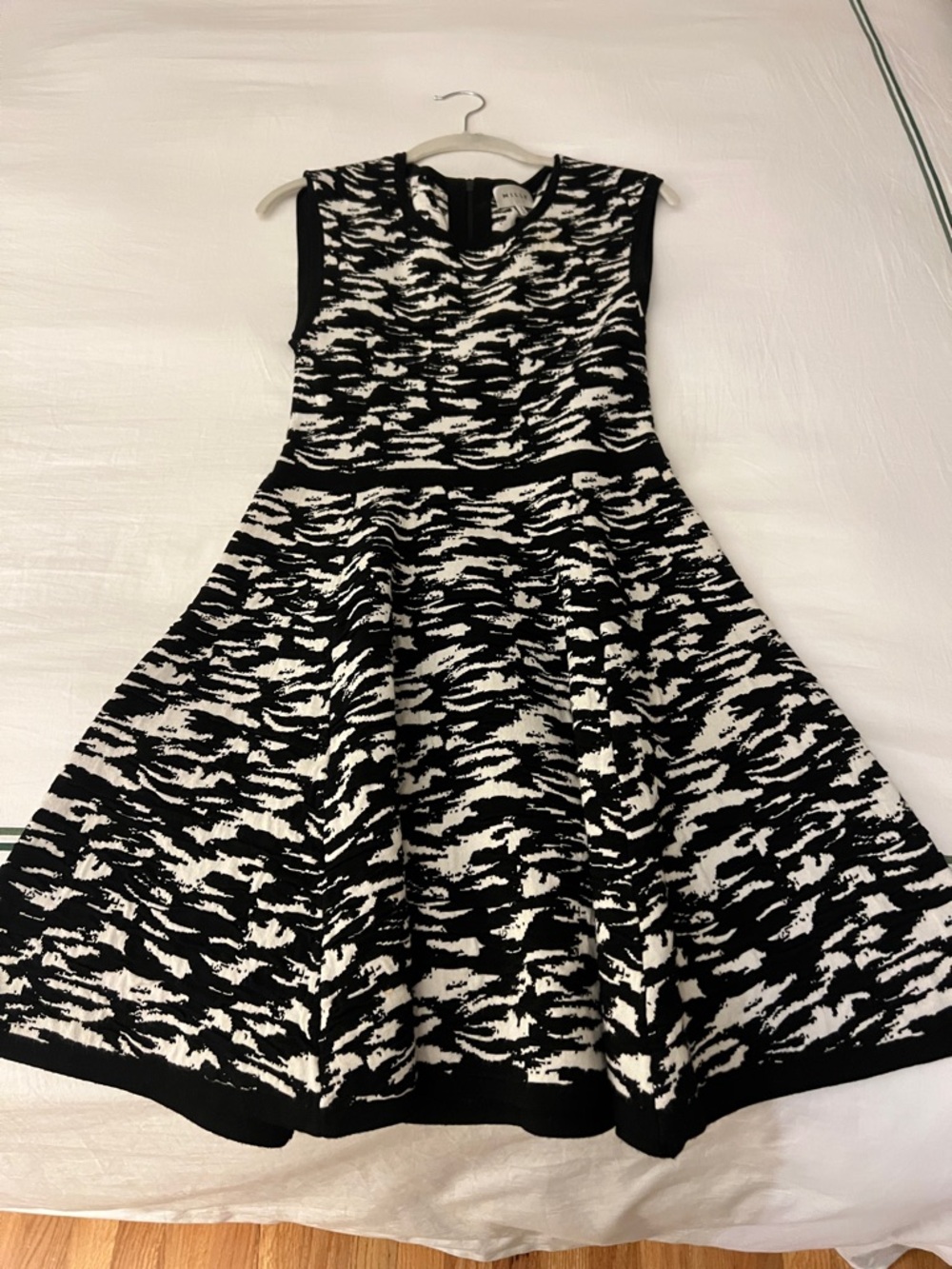 Milly Black and White Abstract Knit Dress